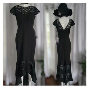 NEW Black Xscape High Low Lace Dress